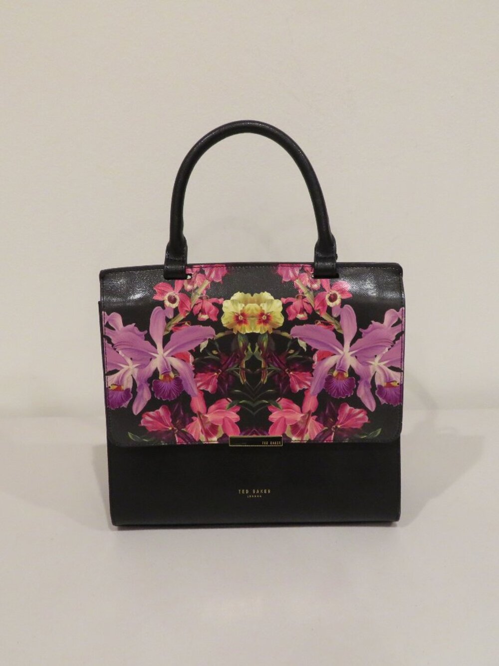 Ted Baker London Black Floral Top Handle Bag
